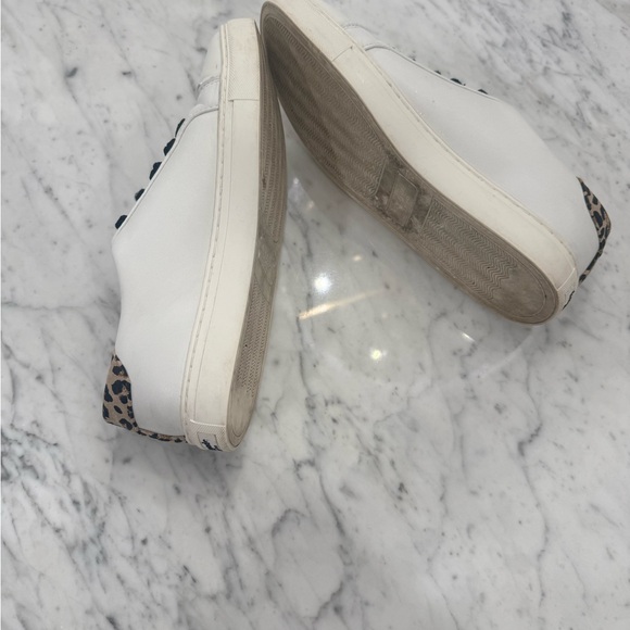 kate spade Leather White Cheetah Sneakers Black Size 7 - Picture 7 of 7